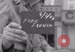 Image of Free French 2nd Armored Division welcomed La Haye du Puits France WW2 La Haye Du Puits France, 1944, second 59 stock footage video 65675079341