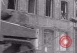 Image of woman welcomes Free French troops with flowers La Haye Du Puits France, 1944, second 21 stock footage video 65675079343