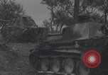 Image of wrecked German tanks Normandy Dompaire France, 1944, second 1 stock footage video 65675079420