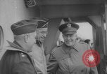 Image of Eisenhower meeting officers HMS Apollo D-Day WW2 Normandy France, 1944, second 27 stock footage video 65675079433