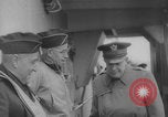 Image of Eisenhower meeting officers HMS Apollo D-Day WW2 Normandy France, 1944, second 28 stock footage video 65675079433
