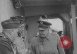 Image of Eisenhower meeting officers HMS Apollo D-Day WW2 Normandy France, 1944, second 29 stock footage video 65675079433