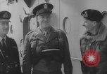 Image of Eisenhower meeting officers HMS Apollo D-Day WW2 Normandy France, 1944, second 44 stock footage video 65675079433