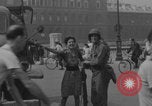 Image of US soldier kisses women girls Paris France, 1944, second 38 stock footage video 65675079491