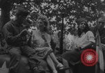 Image of French women and soldiers socialize Paris France, 1944, second 27 stock footage video 65675079494