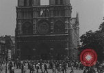 Image of French 2nd Armored Division tanks arrival Notre Dame Paris Paris France, 1944, second 8 stock footage video 65675079501