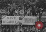 Image of French civilians cheering during parade Paris France, 1944, second 39 stock footage video 65675079508