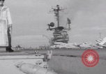 Image of pilot briefing aircraft carrier Vietnam, 1965, second 34 stock footage video 65675079556