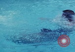 Image of men splashing swimming pool Las Vegas Nevada USA, 1967, second 4 stock footage video 65675079700