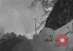 Image of steam locomotive clears snow Silverton Colorado USA, 1932, second 36 stock footage video 65675079706