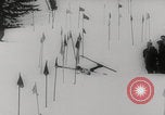 Image of slalom skiing Switzerland, 1960, second 30 stock footage video 65675079821