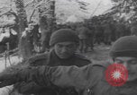 Image of US soldiers pray winter shelter WW2 Les Avenanterres Belgium, 1945, second 37 stock footage video 65675080046