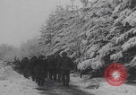 Image of US soldiers pray winter shelter WW2 Les Avenanterres Belgium, 1945, second 43 stock footage video 65675080046