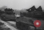 Image of US military vehicles icy roads WW2 Belgium, 1944, second 53 stock footage video 65675080052