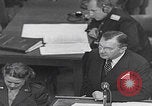 Image of Prosecutor Robert H Jackson speech Nuremberg Germany, 1946, second 37 stock footage video 65675080152