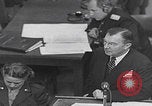 Image of Prosecutor Robert H Jackson speech Nuremberg Germany, 1946, second 38 stock footage video 65675080152