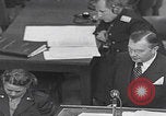 Image of Prosecutor Robert H Jackson speech Nuremberg Germany, 1946, second 39 stock footage video 65675080152