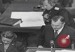 Image of Prosecutor Robert H Jackson speech Nuremberg Germany, 1946, second 43 stock footage video 65675080152