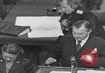 Image of Prosecutor Robert H Jackson speech Nuremberg Germany, 1946, second 44 stock footage video 65675080152