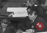 Image of Prosecutor Robert H Jackson speech Nuremberg Germany, 1946, second 46 stock footage video 65675080152