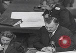 Image of Prosecutor Robert H Jackson speech Nuremberg Germany, 1946, second 52 stock footage video 65675080152