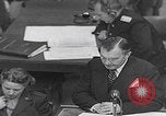 Image of Prosecutor Robert H Jackson speech Nuremberg Germany, 1946, second 53 stock footage video 65675080152