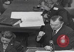 Image of Prosecutor Robert H Jackson speech Nuremberg Germany, 1946, second 62 stock footage video 65675080152