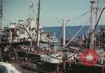 Image of USS Saratoga refueling Pacific Ocean, 1945, second 46 stock footage video 65675080633