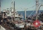 Image of USS Saratoga refueling Pacific Ocean, 1945, second 57 stock footage video 65675080633
