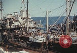 Image of USS Saratoga refueling Pacific Ocean, 1945, second 60 stock footage video 65675080633
