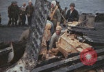 Image of USS Saratoga sailors clearing debris Pacific Ocean, 1945, second 18 stock footage video 65675080635