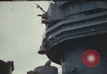 Image of USS Saratoga after Kamikaze attack Pacific Ocean, 1945, second 13 stock footage video 65675080636