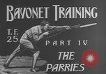 Image of bayonet training United States USA, 1938, second 9 stock footage video 65675080885
