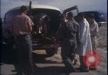 Image of chimpanzee rocket sled testing preparations New Mexico United States USA, 1960, second 14 stock footage video 65675080960
