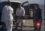 Image of chimpanzee rocket sled testing preparations New Mexico United States USA, 1960, second 22 stock footage video 65675080960